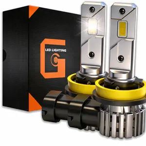 H11 Bulbs 800% Brighter 50,000LM 6500K White – H8/H9/H16 Mini Fog Light Bulb 1:1 Size High Low Beam Bulbs – 60,000Hrs, IP67 Waterproof (2-Pack)