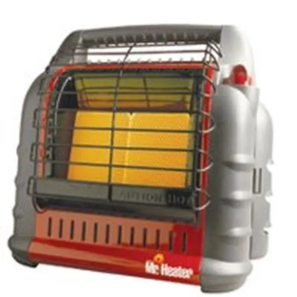 Mr Heater F274865 Can & Buddy Home Indoor-Outdoor Radiant Heat Space Heater - 21 lbs, 25x38x21 in, 4 D-cell batteries, A/C adapter, multi-BTU settings (4,000/9,000/18,000 BTU), low-oxygen safety shutoff, reflective design