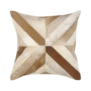 Brown Cowhide Safari Throw Pillow