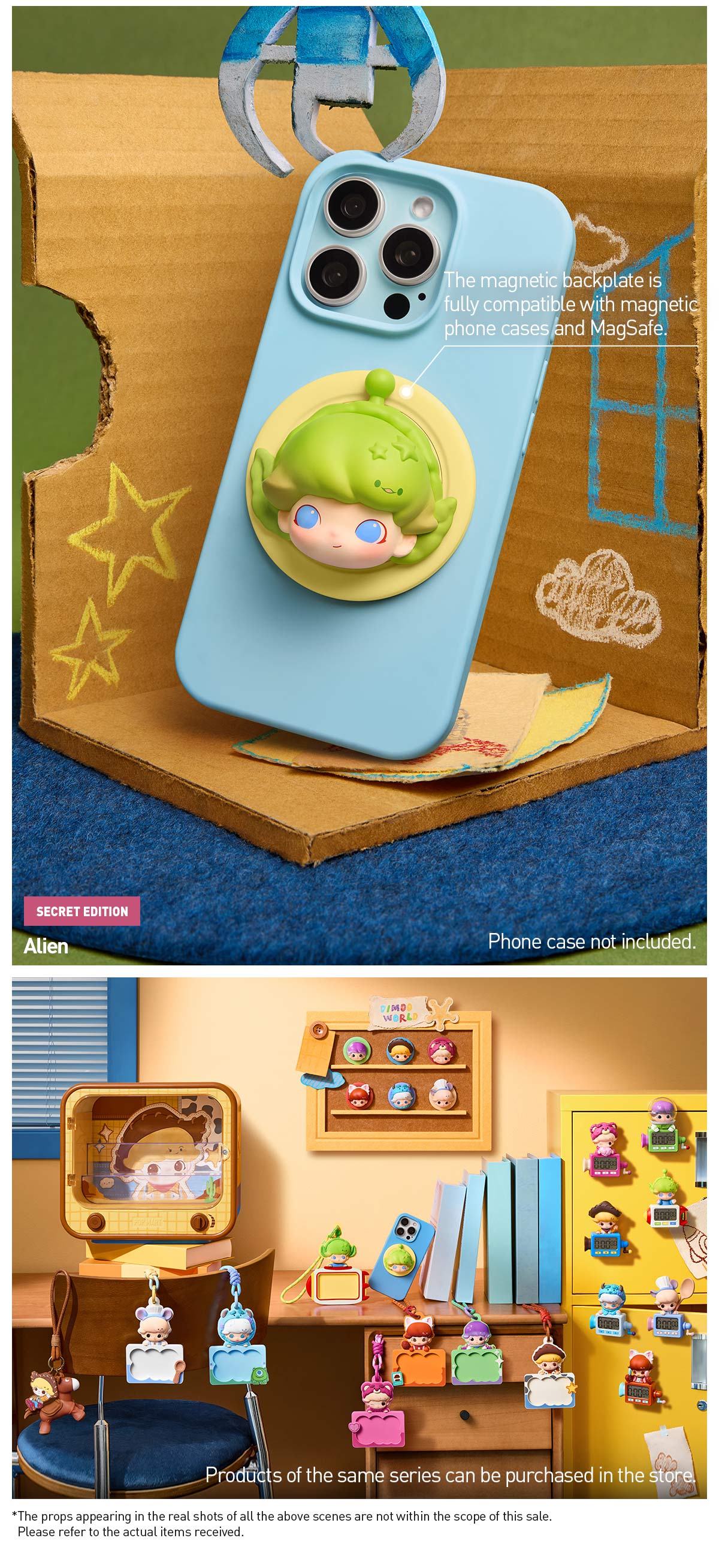 POP MART DIMOO WORLD × PIXAR Series-Magnetic Phone Holder Blind Box[ship by Aug. 5th]