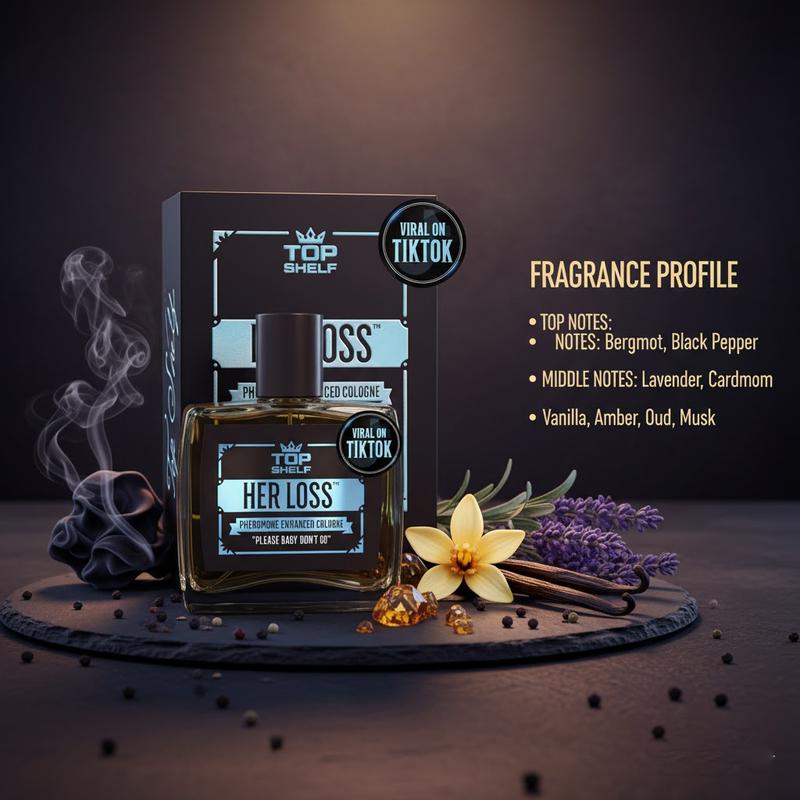 Her Loss Pheromone Cologne For Men - Bold, Long-Lasting Fragrance with Amber, Spice & Dark Woods – Premium Eau De Cologne Spray for Men 100ml