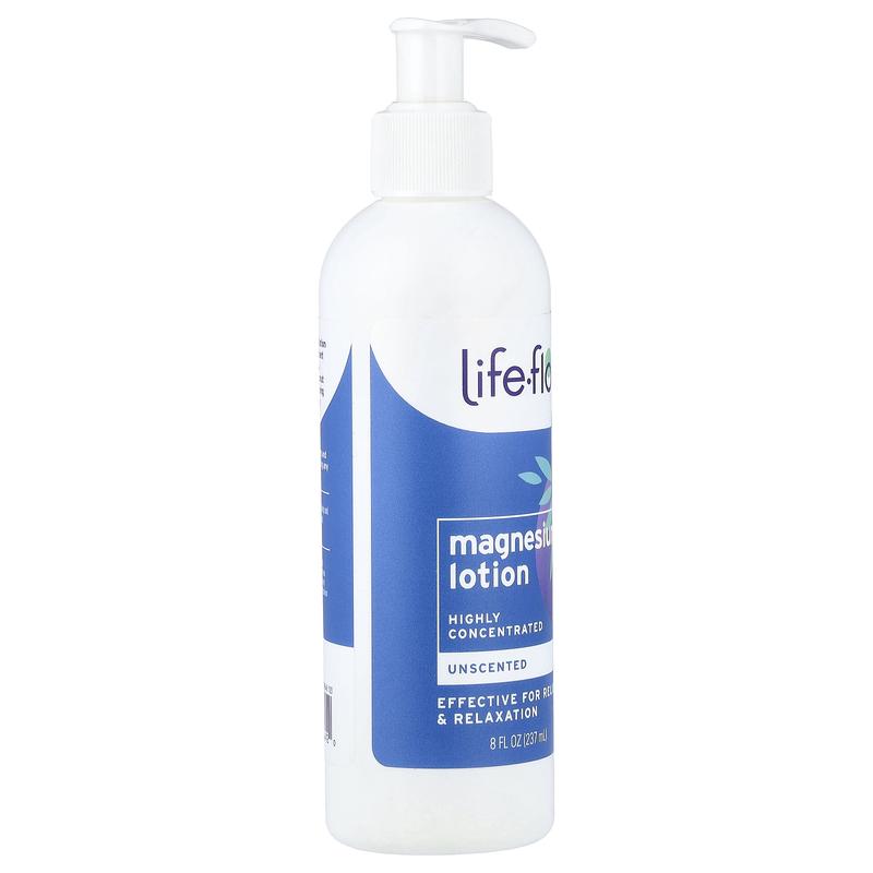 Life-flo Magnesium Lotion, Highly Concentrated, Unscented, 8 fl oz (237 ml)