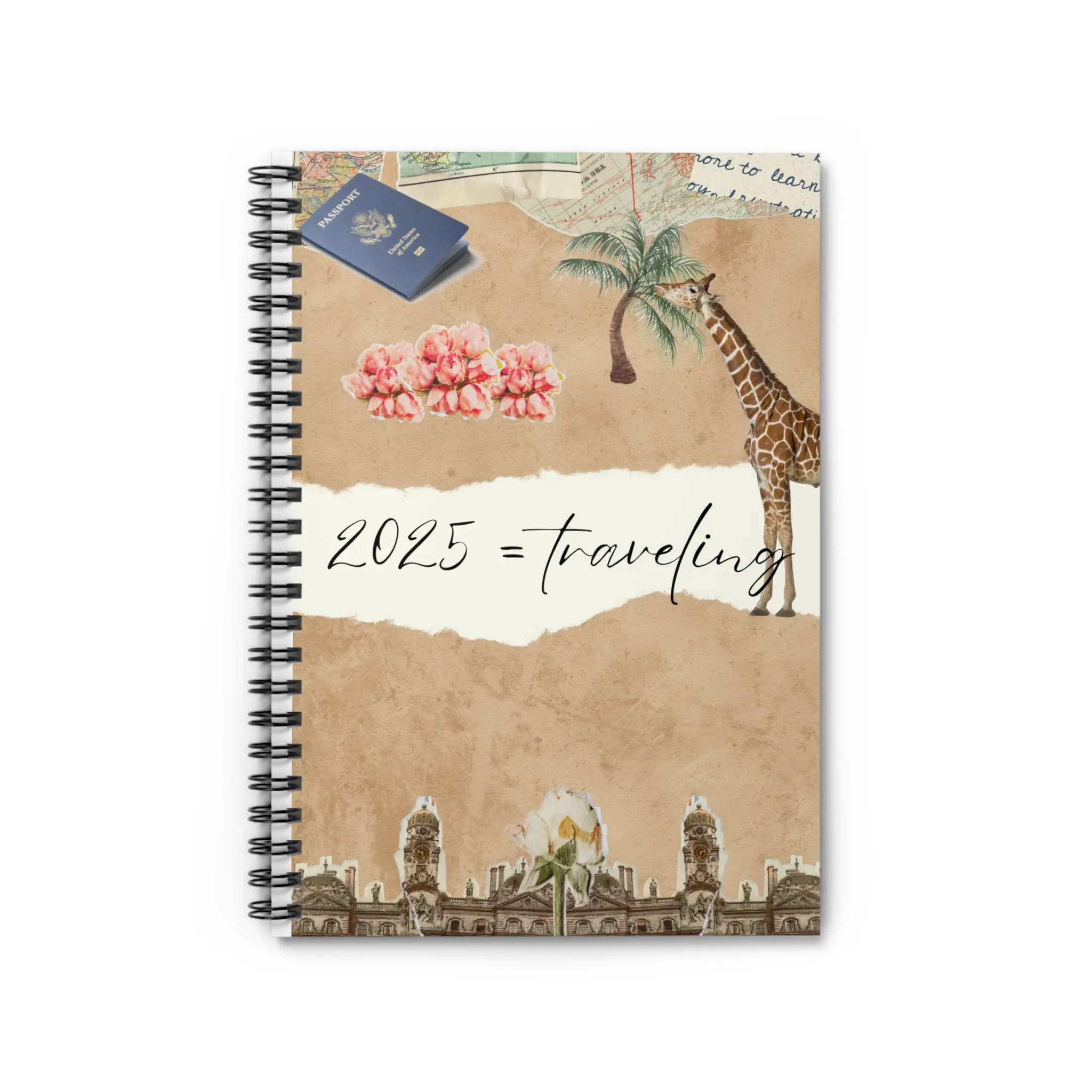 Traveler's Spiral Notebook - Ruled Line, Travel Journal, Wanderlust Diary, Adventure Planner, Blank Sketchbook