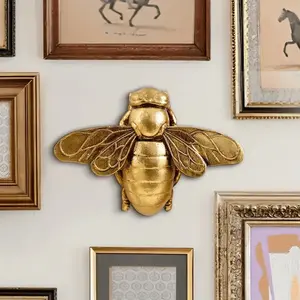 Creative resin bee pattern wall hanging decoration, 1 piece can be hung for creative bee pattern wall hanging decoration, suitable for home living room bedroom wall hanging decoration Home Decor Ornaments Wall Mounted Decor, Wall Hanging Design