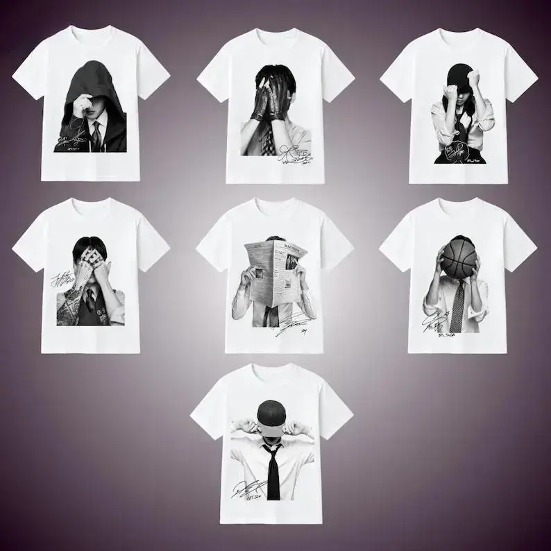 Arirang Bangtan Members Signature Graphic White and Black Unisex T-Shirt, Retro 90s Tee, World Tour 2026