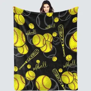 Softball Blanket Gift for Girls, Softball Gift for Teenagers, Blanket for Softball Enthusiasts/Players, Softball Team Gift, softball Blanket for Girls' Birthday and Christmas