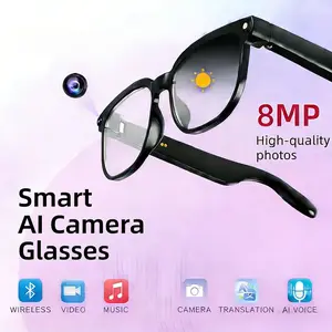 Smart AI Camera Glasses with 8MP Photochromic Lenses, Button Touch control, Adjustment for Travel Outdoor Adventures, Hands-Free Photography 160 Languages App Translation, Bluetooth Wireless Wearable Video Recording, UV Protection Sunglasses for Outdoor