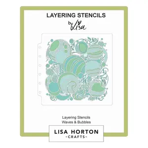Lisa Horton Crafts - Waves & Bubbles 6" x 6" Layering Stencil