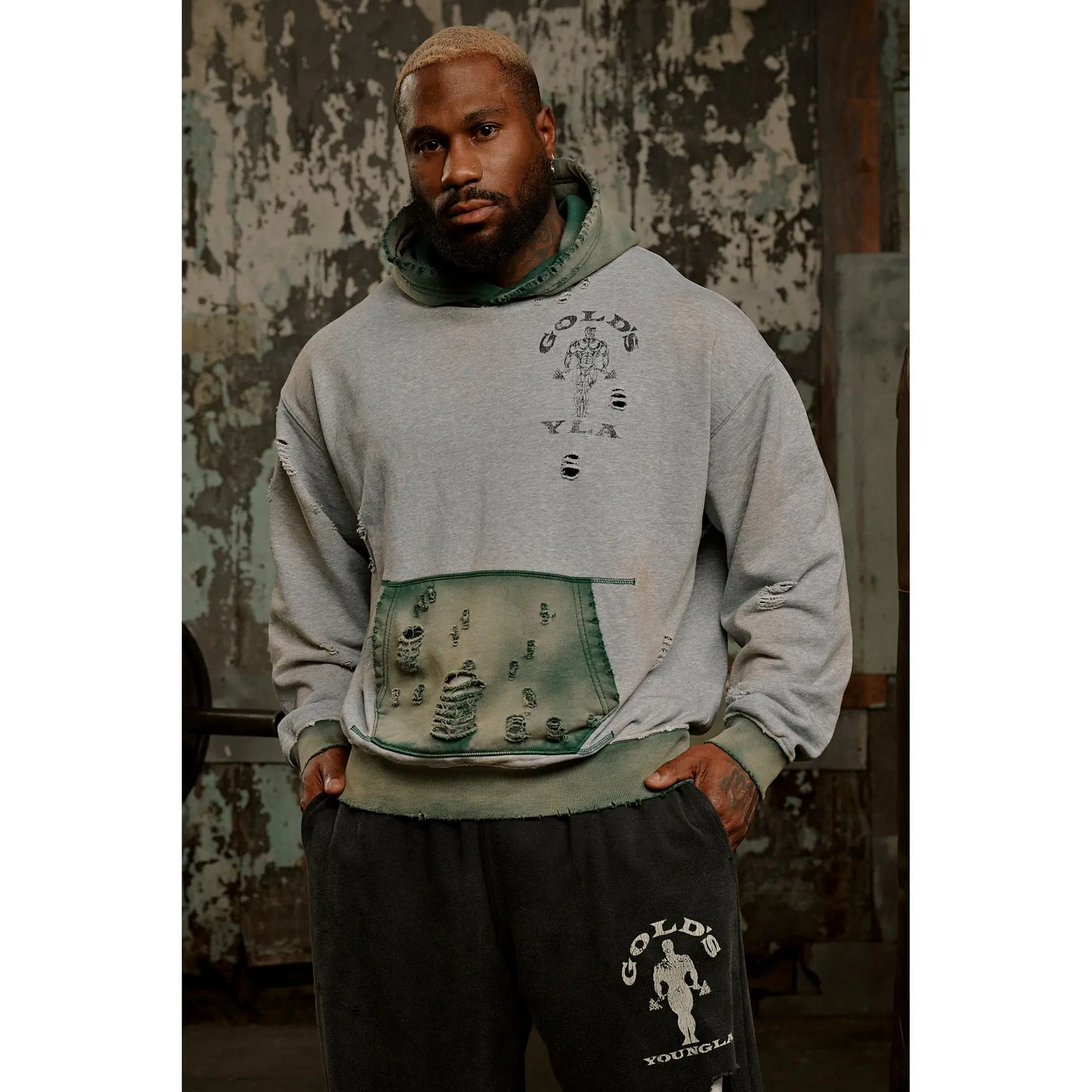5168 - Gold's Iron Legacy Distress Hoodies 5168 - Gold's Iron Legacy Distress Hoodies