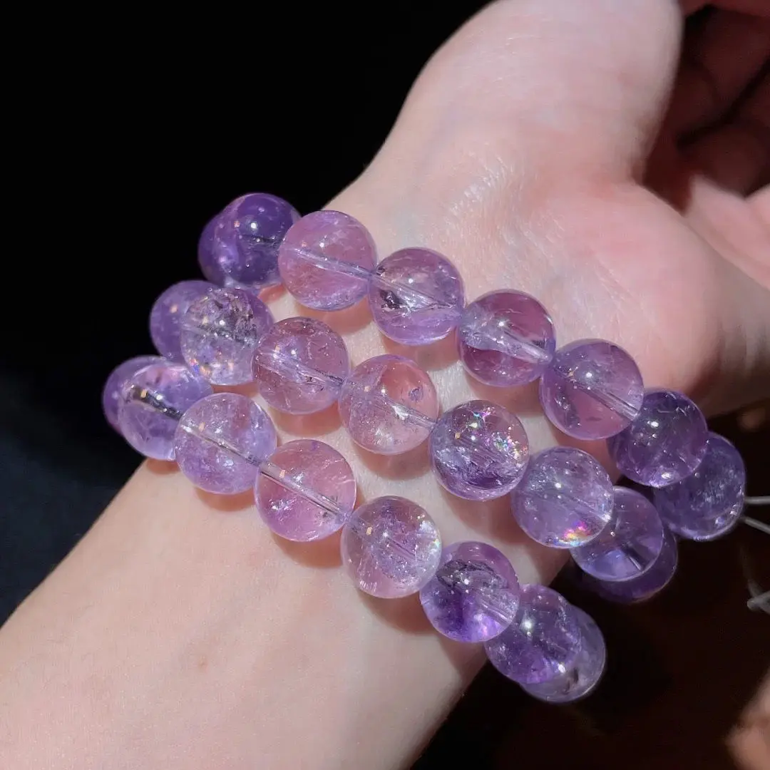 Natural Purple Assestrade Crystal Bracelet Purple Assete Bracelet Purple Jade Crystal Lavender Mush Ice Amethyst