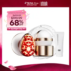 INIA SPHERA At-Home RF & LED Anti-Aging Facial Device – Lift, Tighten & Sculpt with EMS Microcurrent, Red Light Therapy, Electroporation & Cryo Cooling for Firm, Glowing Skin, Best Valentine's Day Gift for Her