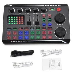 Professional Live Sound Card & Audio Mixer - All-in-One DJ Console with Voice Changer & 12+ SFX for Streaming, Podcast