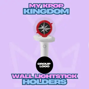 My Kpop Kingdom Wall Light Stick Holder for Kpop Fans with Group Logo Design and Stylish Display Ideal for Fandom Showcase