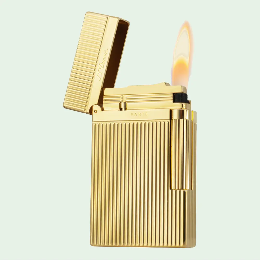 [Classical] DPT Vertical Engraved Gold Guilloche old fashined Lighter 140g best gift for him Metal