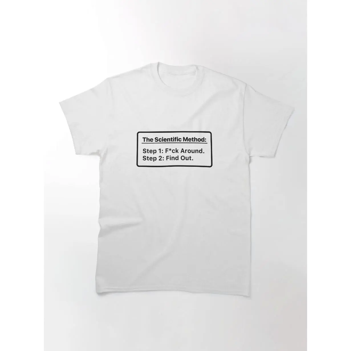 Men's Cotton Short-Sleeve Casual T-Shirt, RUX Brand, "The Scientific Method - Mess Up - Find Out" Graphic Human Clothes, Shortsleeve