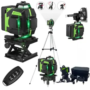 tripod with nivel a laser 16 Lines Laser profesional Level green line Self-leveling 360 autonivelant Laser Leveler Tool US&EU Plug