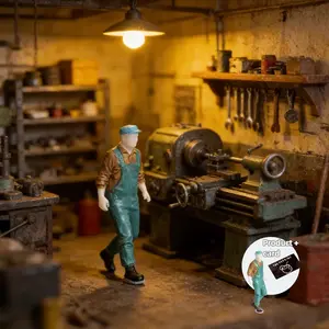 1:64 Scale Maintenance Worker Miniature Figure, Simulation Sandbox Model, Car Scene Building Accessories, Mini Figure Ornament Set