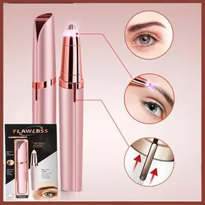 Electric Eyebrow Facial Trimmer,Rechargeable Eyebrow Trimmer-Painless Hair Removal Razor with Built-in LED Light