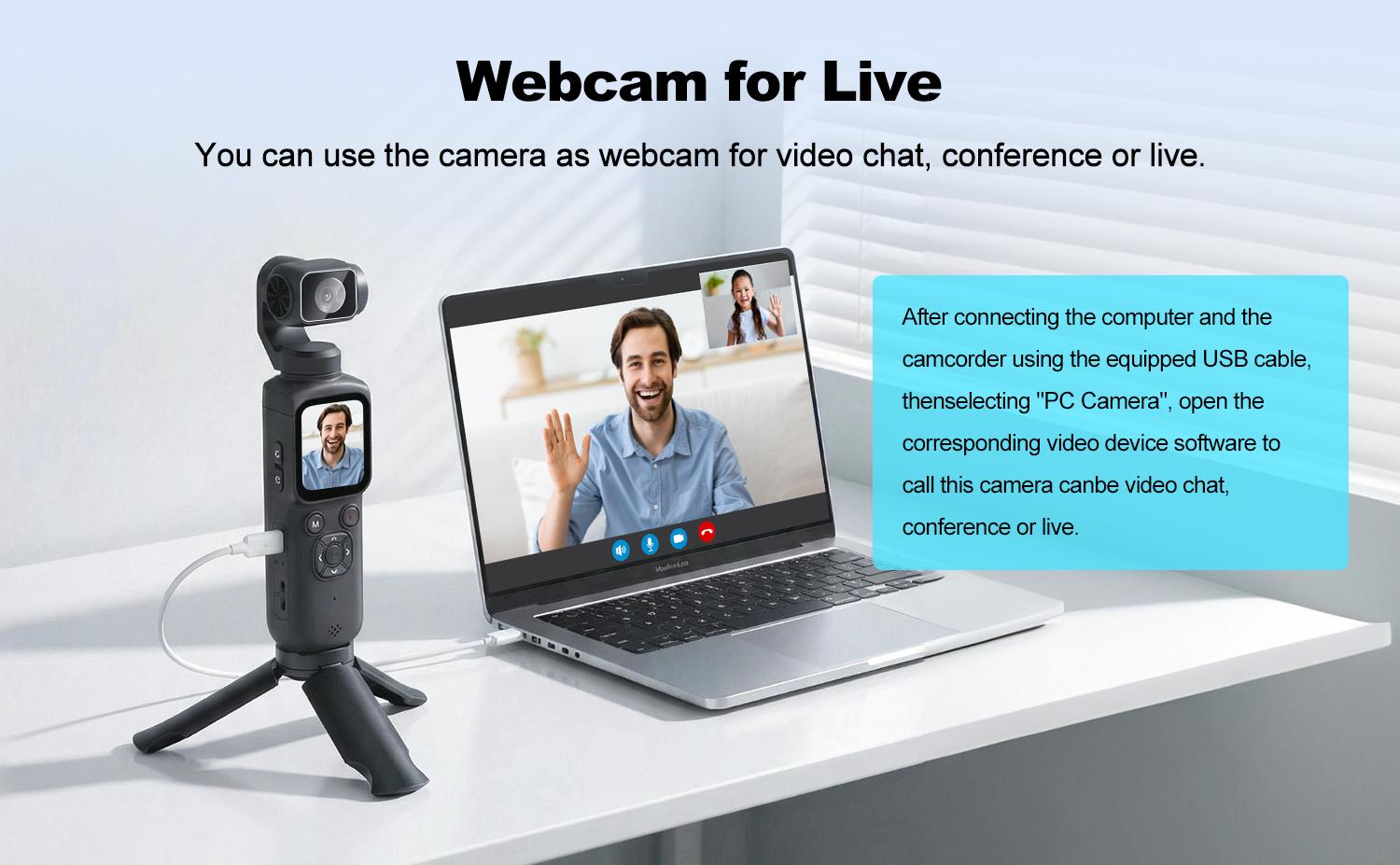 WIKICO Pocket Vlogging Camera with 4K/30fps Videos, Pocket Camera with FaceTracking, 4K Handheld Camera, Video Camcorder, Portable WiFi Vlogging Camera with 16GB Card, Tripod,summerwins,father'sdaygifts