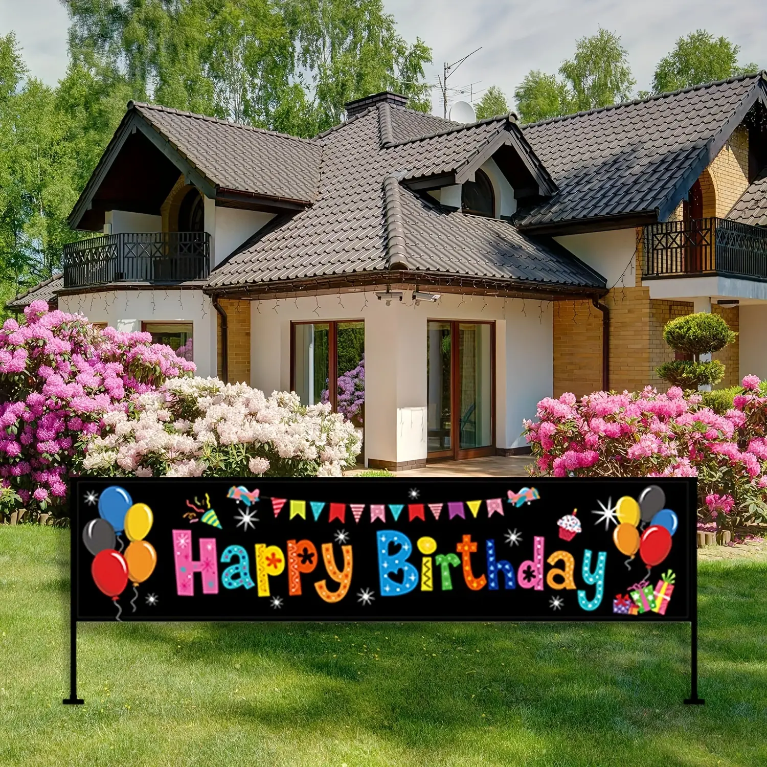 1pc Peach Lightweight Polyester Outdoor Backdrop Banner (71x24in) - Waterproof, Wrinkle Resistant, Fade Resistant, Full Length, Printed, Festive Party Decor for Birthday Celebrations, All Seasons Use