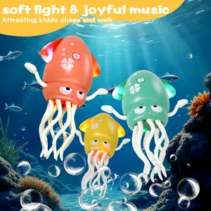 Electric Dancing Octopus Baby Toy, Automatic Evasion Octopus Toy with Led Light and Music, Interactive Entertainment for Baby Sensory Development Birthday Gifts