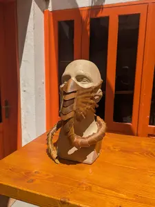 Alien vs Predator Handmade Leather Mask Inspired by Alien Movie Series Crafted by Artist in Muğla Bodrum Turkey