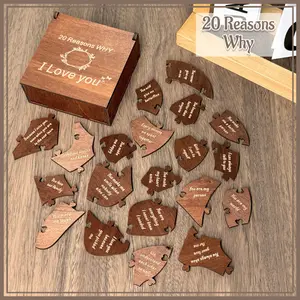 Anniversary Gift - 20 Reasons Why I Love You Gift Box, Romantic Heart Wooden Puzzle with Operation Diagram for Him, Her, Boyfriend, Girlfriend, Husband, Wife