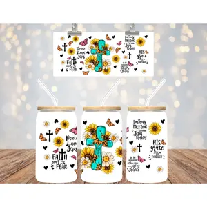 16 oz UV DTF Cup Faith I'm Only Talking to Jesus Today 17