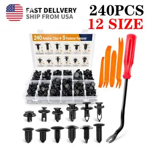 240Pcs Bumper Clips Retainer Auto Car Rivets Fastener Fender Push For Toyota
