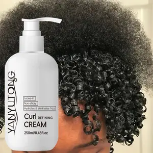 No-Rinse Curl Defining Styling Cream 250ml: Plant Extract Formula (Avocado/Castor Oil/Moroccan Oil), Suitable for All Curl Types! Non-Greasy & Deep Moisturizing, Say Goodbye to Frizz, Quickly Create Bouncy & Voluminous "Air Curls"