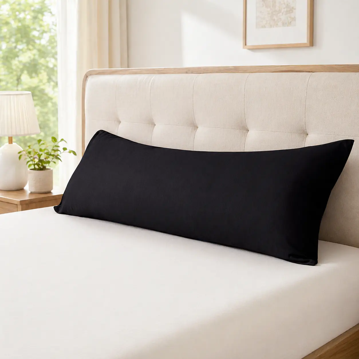 Brushed Microfiber Body Pillowcase - 20x54 in, Soft, Breathable Envelope Closure Cover, Wrinkle-Resistant, Fade-Resistant, Durable, Machine-Washable Easy-Care Long Pillowcase for Adults, Breathable Microfiber Bedding, Durable Bedding Accessories