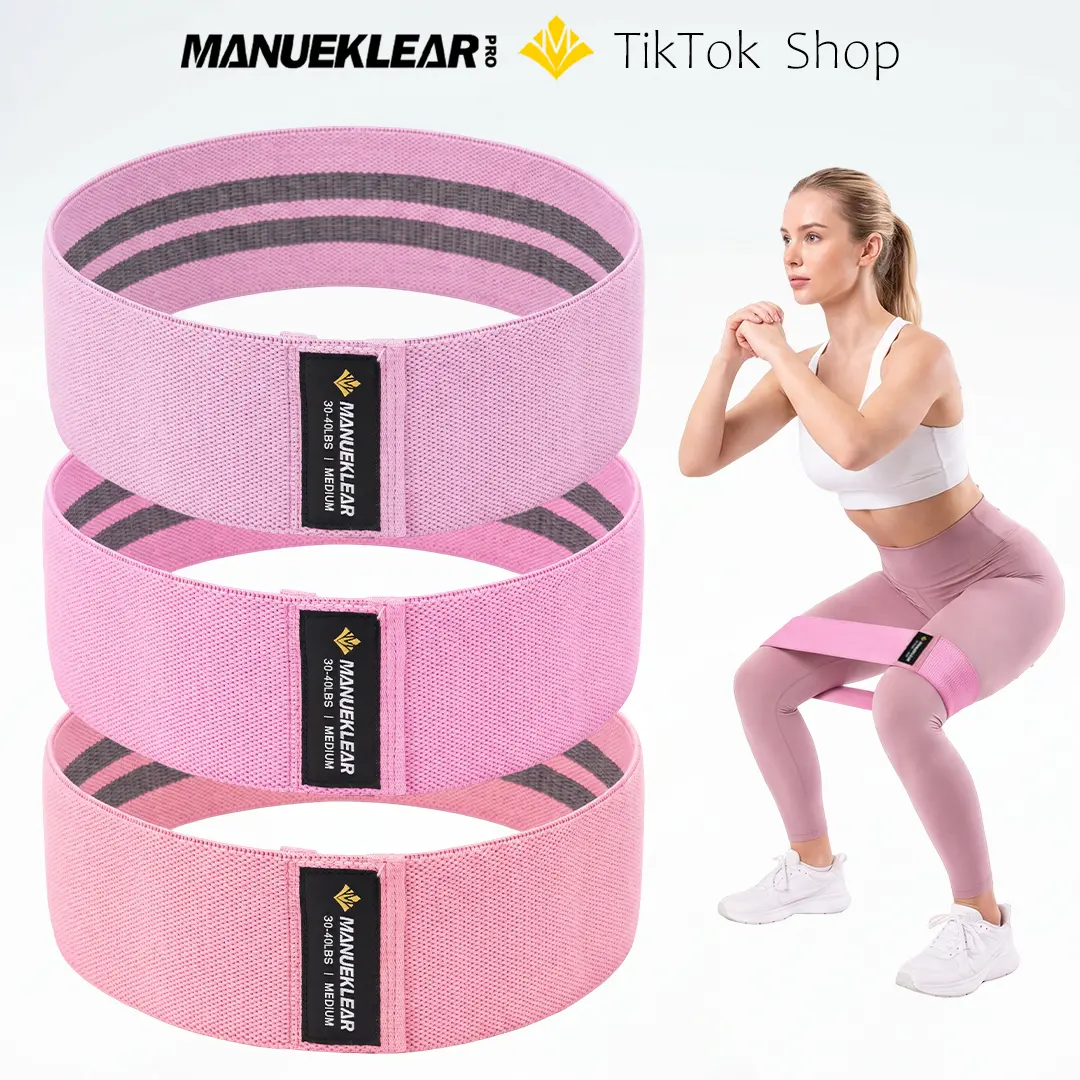 MANUEKLEAR Booty Bands Set, Resistance Bands for Working Out, Exercise Bands for Women and Men Legs and Butt, Stretch Bands for Pilates, Yoga Starter Set