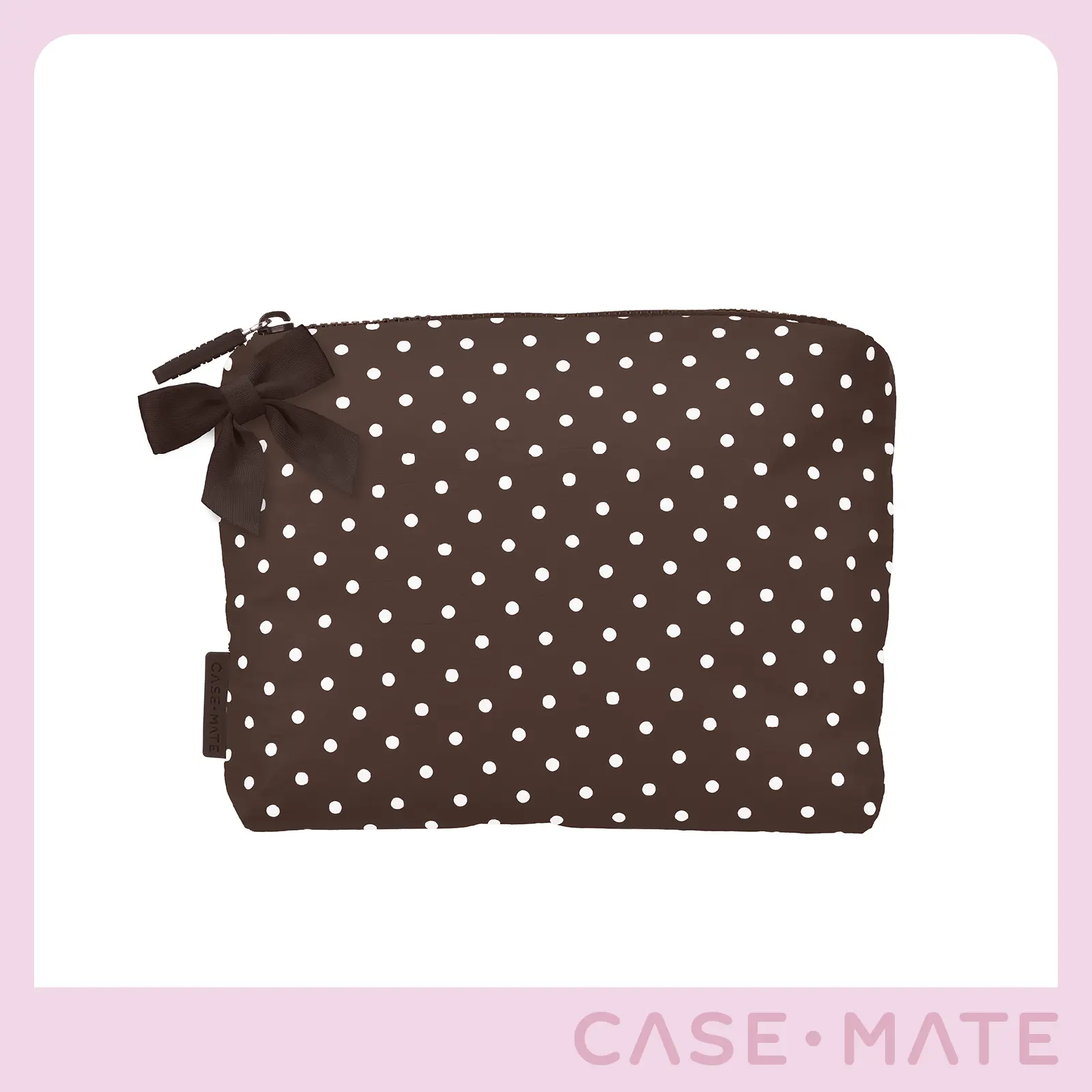 Crinkle Makeup Bag Waterproof Cosmetic Pouch for Women, Beach Trip & Travel Organizer with Zipper Closure and Statement Bow - Holds Sunscreen, Wet Swimsuit, Phone, Wallet, Sandproof
