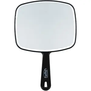 Premium Hand Mirror with Handle, 6.3" W x 9.6" L, Multi-Purpose Handheld Mirror with Distortion-Free Reflection, Black
