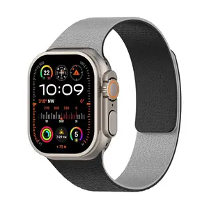 Unisex 2-Tone Soft Silicone Magnetic Snap-On Waterproof Band for Apple Watch -  Quick Flip, DIY Mix-and-Match Modern Wearable Accessory (38/40/41/42/44/45/46/49mm), Modern Wearable Accessories