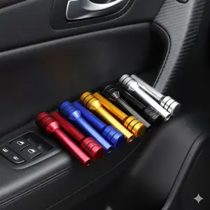 Universal Car Door Lock Knob Cover: Durable Aluminum Interior Upgrade for Trucks & Pickups. Anti-Slip, Rust & Scratch Resistant, Easy Quick Install. Enhance Cabin Aesthetics, Heavy-Duty Metal, Fits Multiple Vehicle Models, Car Accessories