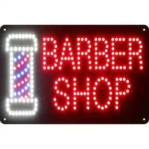 Vintage Barber Shop Neon Sign, 1 Count Letter Pattern Barber Shop Neon Sign, Wall Decor for Home Shop, Home Decor, Room Decor, Vanity Decor Accessories, Led Neon Lights