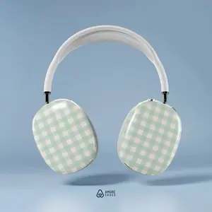 Mint Gingham AirPods Max Cover Lightweight Hard Shell Cover Glossy Finish Snap On Protective Case AirPods Max Case AirPods Max Accessories