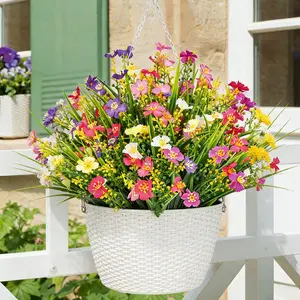 Artificial Wild Daisy Bouquet 10 Pack - UV Resistant, No Fade, Perfect for Home/Outdoor Decor.