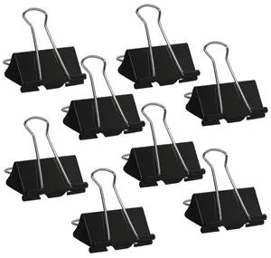 Medium Binder Clips 1.6 Inch (60 Pack), Large Binder Clips Medium Paper Clamps for Office and Home Supplies, Black