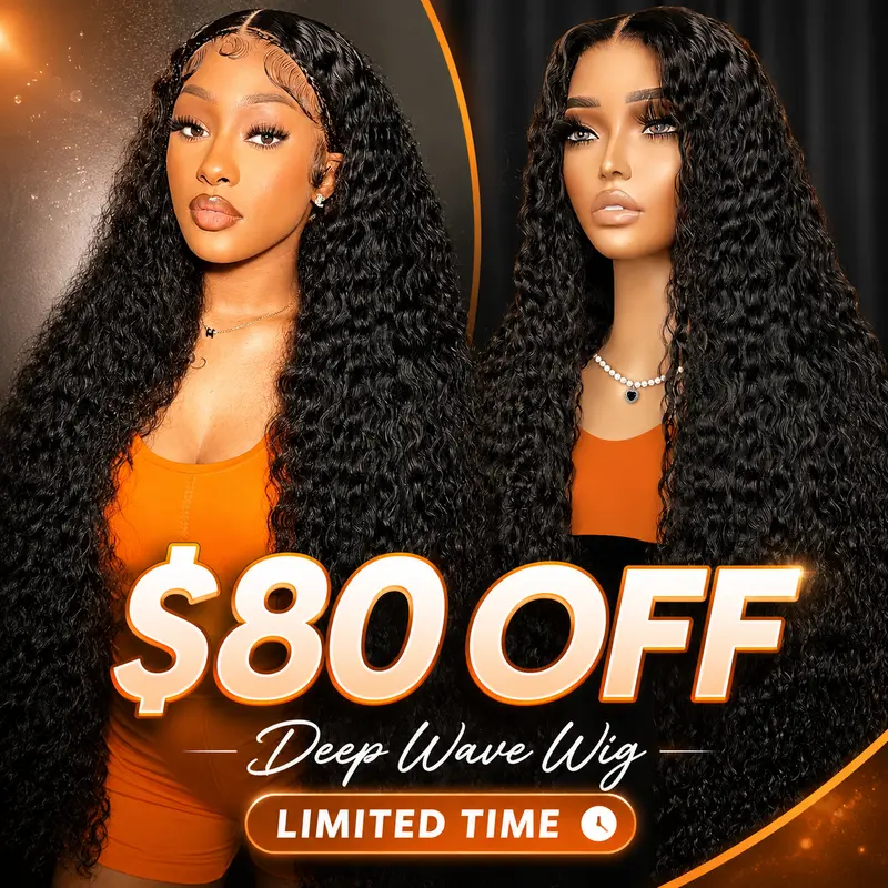 【LIVE SALE $80 OFF】13x4 Deep Wave HD Lace Frontal Wig Human Hair, 4/27 Highlight - Burgundy - Natural Color, Heat Resistant Human Hair Lace Front Wig