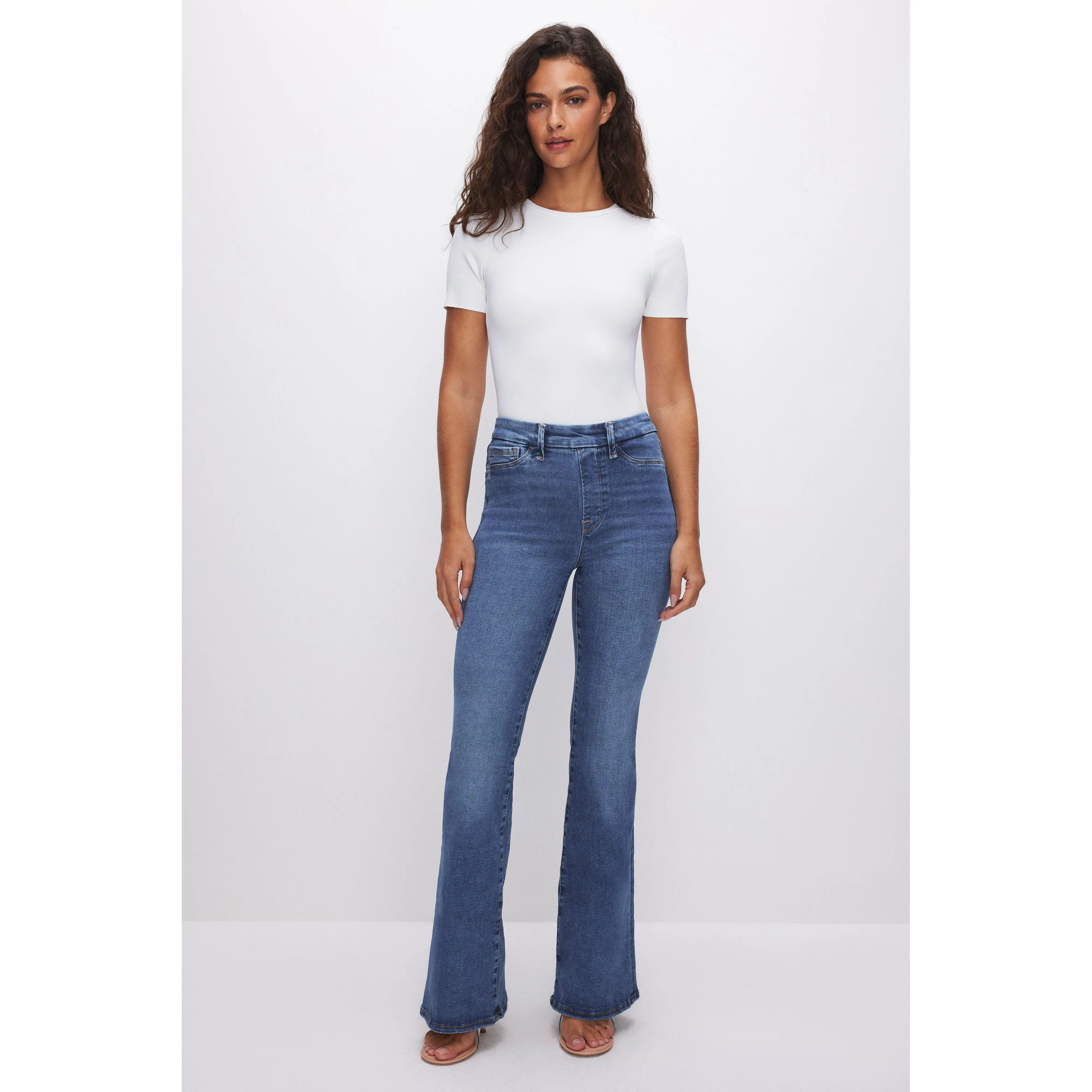 POWER STRETCH PULL-ON FLARE JEANS | INDIGO490 POWER STRETCH PULL-ON FLARE JEANS | INDIGO490