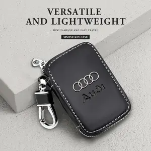 Audi Leather Car Key Cover Set, Audi S Line A5 A6 C6 C5 A1 A7 A8 Q2 Q3 S3 Rs4 A4 B5 B6 A3 8p 8v 8L Rs B8 B7 B9 C7 Q5 Q7 Keychain Accessories