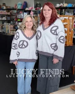 Cozy Peace Sign Sweater P372
