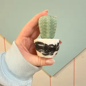 Zebra Jasper & Green Aventurine Cactus