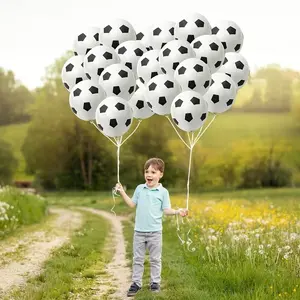 30pcs Theme Party Decorations, Durable Latex Sports Balloons for Birthday, Euro Cup, Summer Parties, Halloween, Christmas