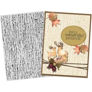 3D Textured Embossing Folders for Card Making Wooden Lace Plastic Embossing Folders Grain Embossing Folder Craft Card Template for DIY Scrapbooking