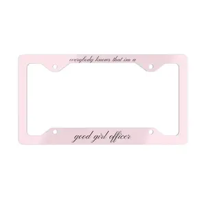 Aesthetic License Plate Frame, everybody knows that I'm a good girl officer, Cute Car Decor, Gift for Car Lovers License Plate Frame Accessories.