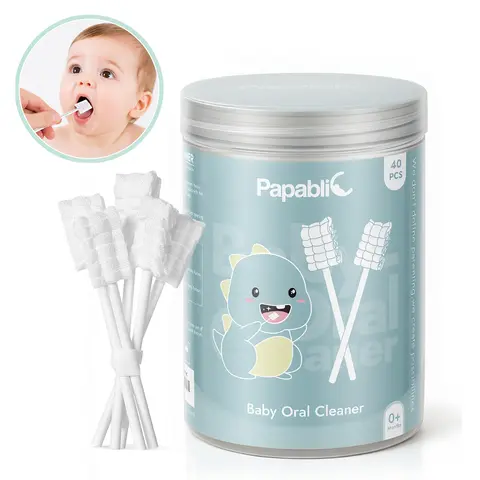 Papablic 40-Pack Baby Tongue Cleaner Toothbrushes, Paper Handles & Brush Heads, Disposable Baby Infant Mouth Gum Cleaner, Gentle Clean for 0-24M Newborns & Infants, Oral Cleaning Stick, Oral Care Accessories, Baby Essentials, #TikTokShopFallDealsForYou