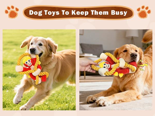 Pull-String Monkey, an Interactive Barking Dog Toy Featuring a Pull Cord, Designed for Tugging by Large Dogs, a Plush Chew Toy for Puppies, Promotes Dental Health, And Is Appropriate for Small, Medium, And Large Dogs